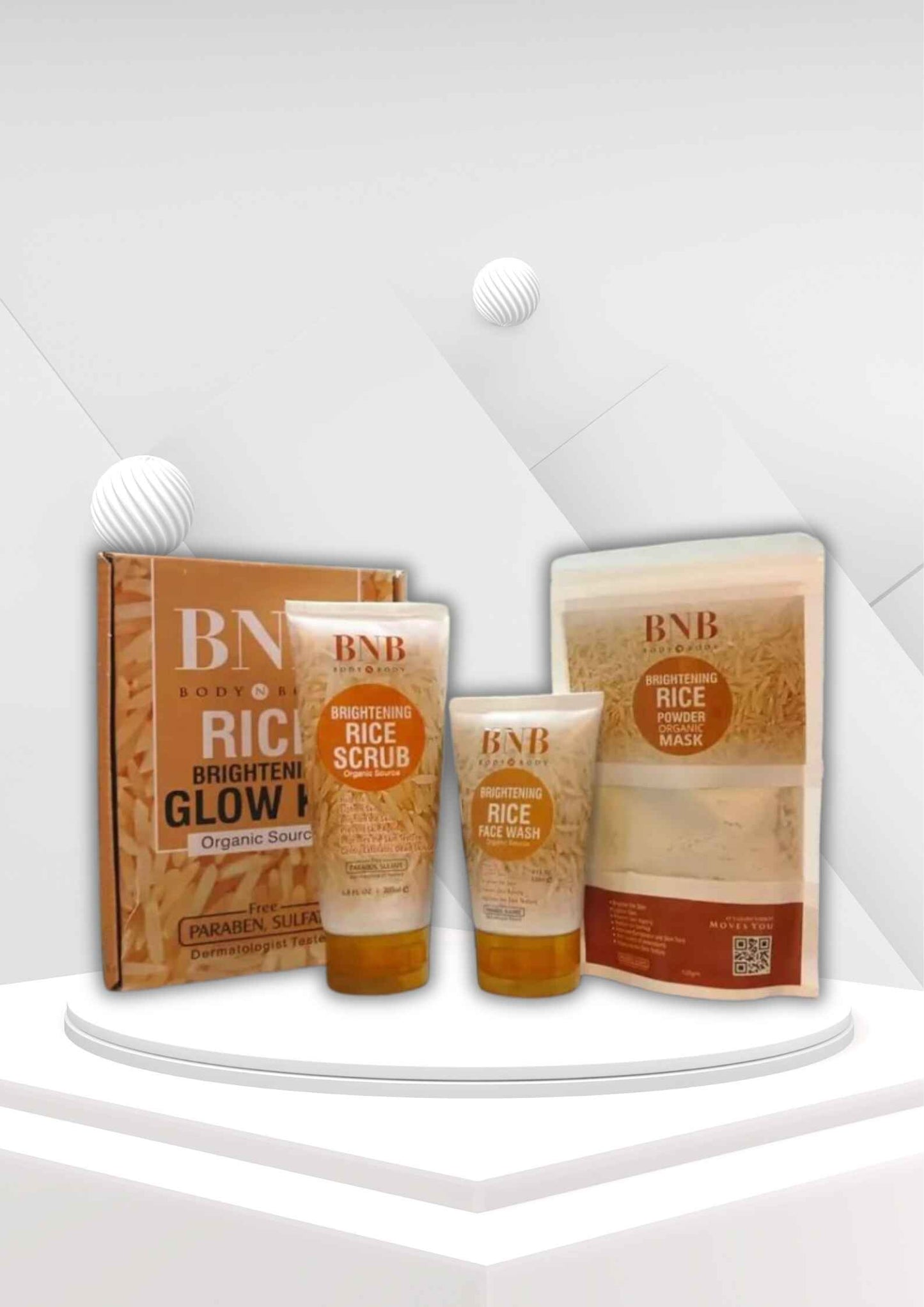 BNB Whitening Rice Extract Bright & Glow Kit (with Box)