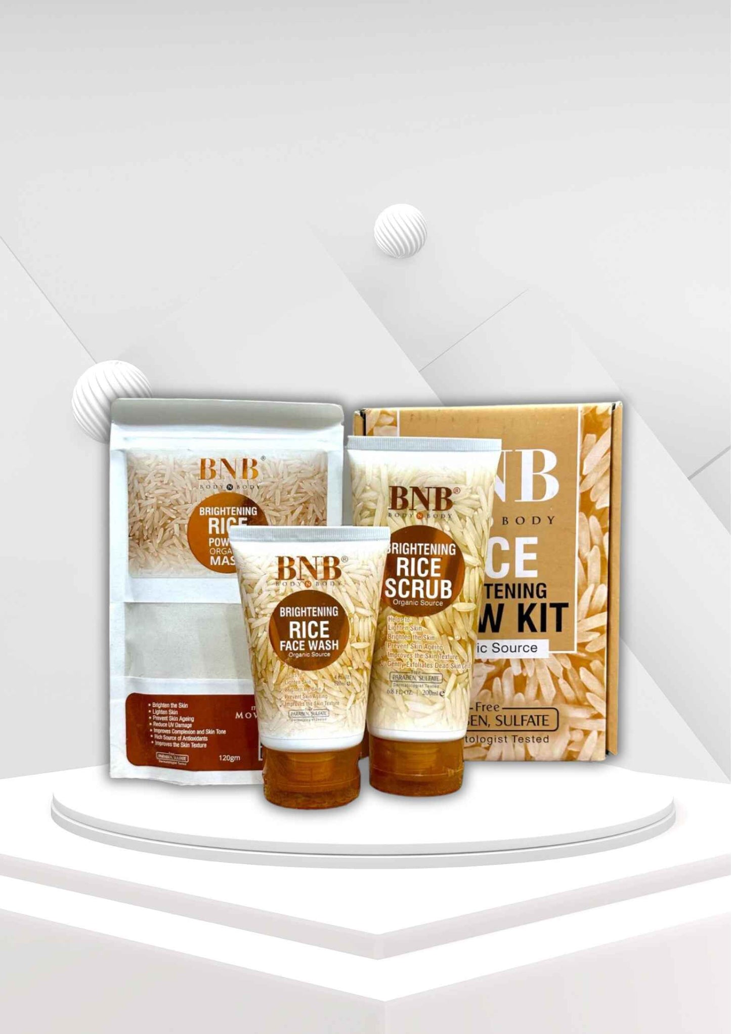 BNB Whitening Rice Extract Bright & Glow Kit (with Box)