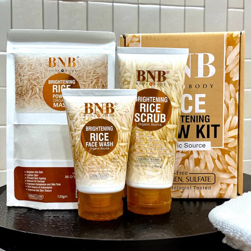 BNB Whitening Rice Extract Bright & Glow Kit (with Box)